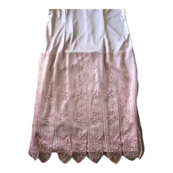 Vintage Samax New York pink lace & sheer tiered dress size medium - Picture 9 of 12